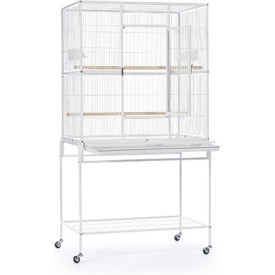 Chalk White 59.25'' Steel Flight Bird Cage with Stand