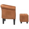 VidaXL Tub Chair with Footstool Brown Faux Leather - 4 of 4