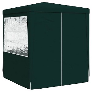 vidaXL 8.2'x8.2' Waterproof Party Tent with Green UV-Resistant Polyethylene Material and Rust-Resistant Steel Frame Having Side Panels and Zip Door - 1 of 4