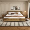 Wooden King Size Bed with Headboard, Sturdy Solid Wood Frame, Platform Bed, Minimalist and Modern Bedroom Furniture-Maison Boucle - 2 of 4