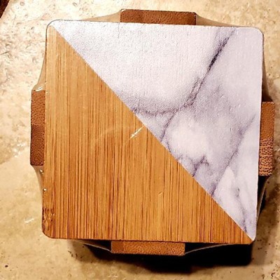 Twine Metallic Dipped Wood Coasters For Coffee Table, Unique Decor