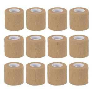 Unique Bargains Self-Adhesive Elastic Breathable Athletic Tapes 12 Rolls 2" x 177" - 1 of 4
