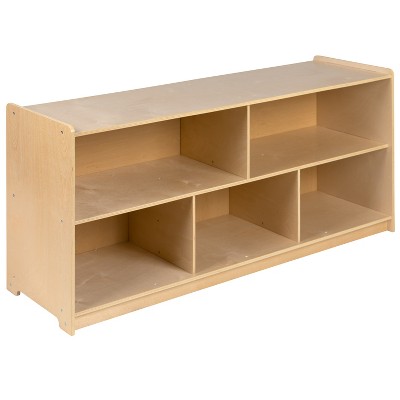 Guidecraft EdQ Shelves and 5 Bin Storage Unit 30 - Natural