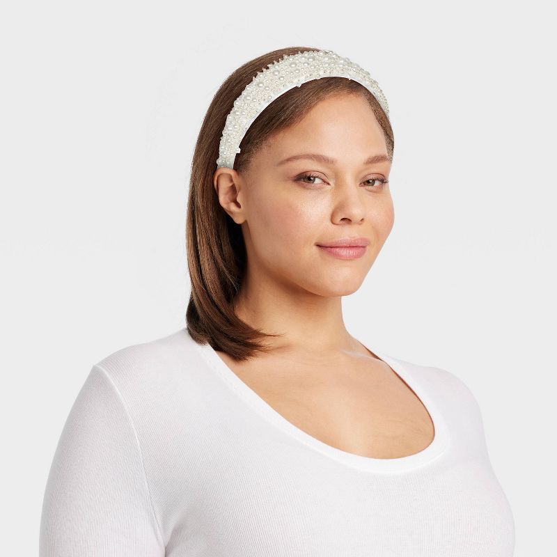 White Pearl Headband - Ivory, 2 of 4