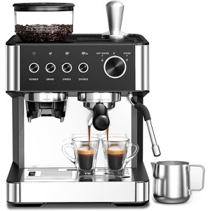 ZAFRO Espresso Machine 20 Bar, Stainless Steel Expresso Coffee Machines with Grinder, Latte & Cappuccino Machine with Milk Frother Steam Wand for Home - 1 of 4