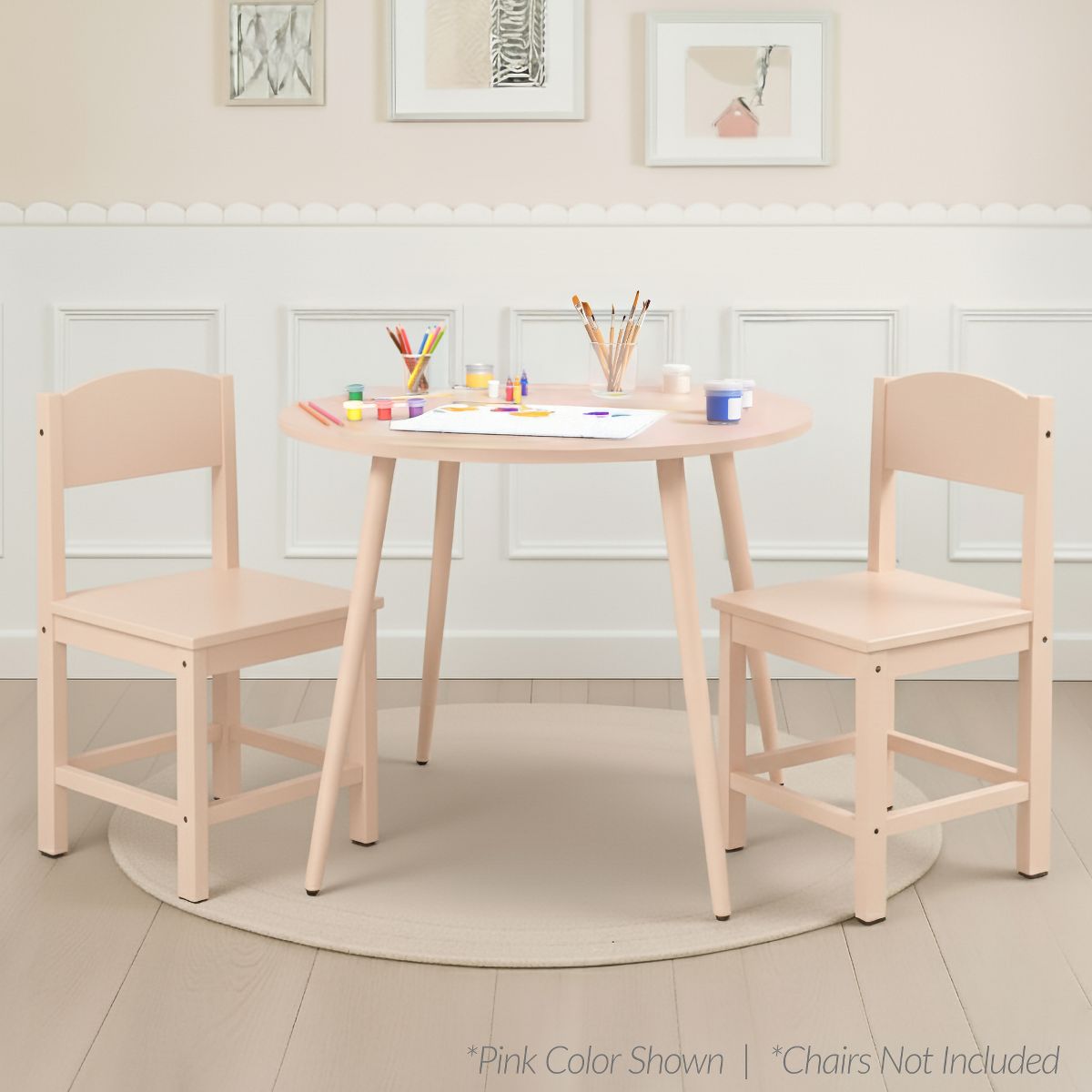 Best Choice Products Round Mid-Century Modern 35.5in Dining Table, Dinette for Home or Kitchen w/Wood Finish Steel Legs - Natural - thumbnail 6