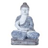 Techko Maid Meditating Resin Buddha Solar Outdoor Garden Statue Decor with Spotlight - 2 of 4