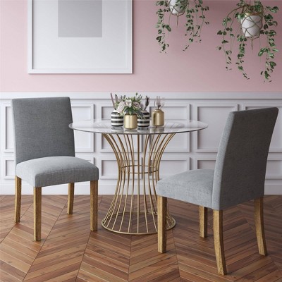 Westwood 33'' Brass Hourglass Base Round Glass Dining Table