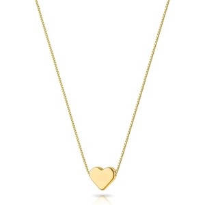 Gold Heart Necklace for Women Trendy 14K Gold/Silver Plate Cute Heart Pendant Choker Necklaces - 1 of 4