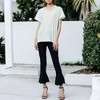 Anna-Kaci Women's V Neck Eyelash Lace Trim Top Loose Short Sleeve Blouse for Everyday Looks - 4 of 4