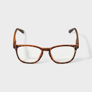 Men's Matte Plastic Square Blue Light Filtering Glasses - Original Use™ Tortoise - 1 of 2