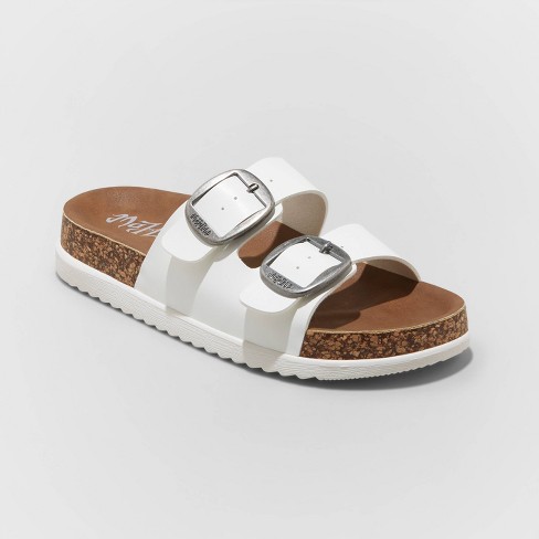 Women's Mad Love Genna Platform Footbed Sandals - White 8 : Target