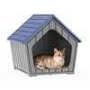 MooxvMoo Cabin-Style Cat House,Waterproof Resin Shelter for Indoor & Outdoor Use, Durable & Easy to Assemble Cozy Pet Bed - 2 of 4