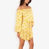 Anna-Kaci Women's Off Shoulder Floral Print Fashion Dress With Balloon Sleeves And Ruffle Hem - 3 of 4