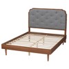 Baxton Studio Queen Garron Fabric and Wood Platform Bed Gray/Walnut Brown - 4 of 4