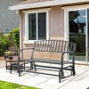 Outsunny Patio Glider Bench Outdoor Swing Rocking Chair Loveseat with Power Coated Steel Frame, Black - 3 of 4