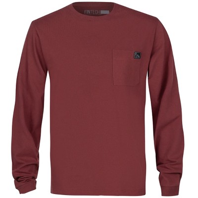 Fintech Heavy-duty Long Sleeve Graphic T-shirt - 2xl - Oxblood Red : Target