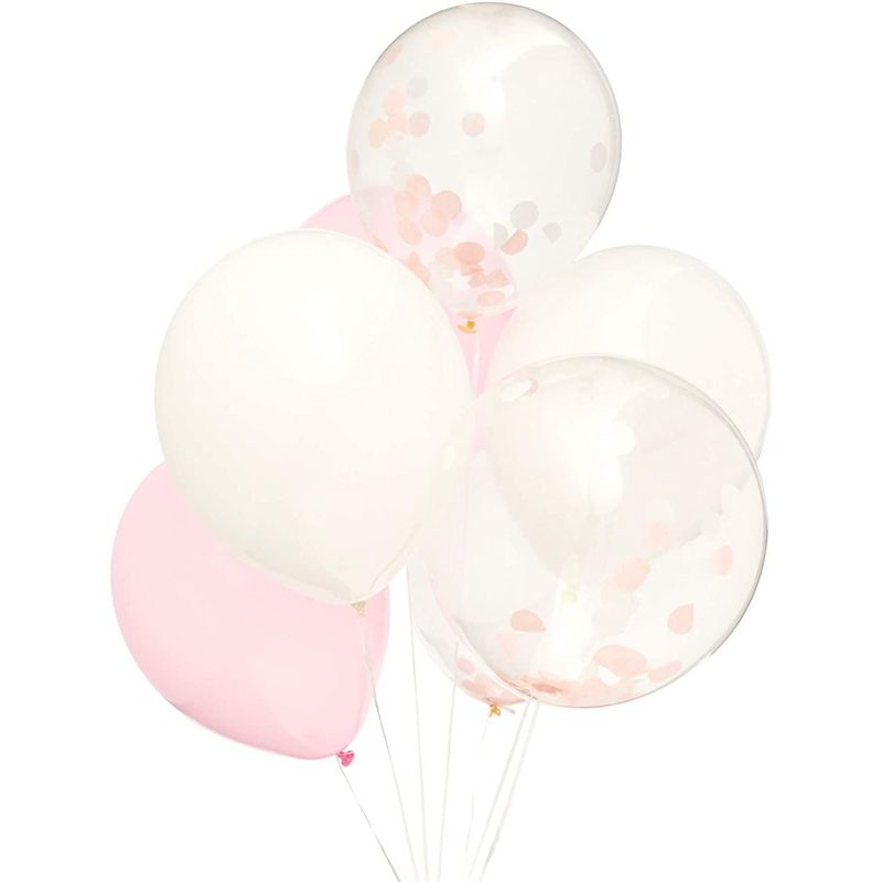 Sparkle and Bash 52-Pack "Baby Girl" Balloons Baby Shower Party Decorations, Rose Gold, Pink, White, 3 of 8