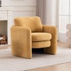 Rounded Corner Modern Chenille Armchair with Soft Backrest,Comfortable Single Seat for Bedroom or Living Room-The Pop Home - 3 of 4