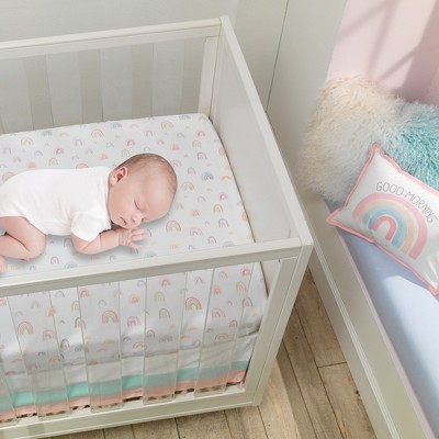 Pastel Rainbow Cotton and Polyester 5-Piece Baby Crib Bedding Set