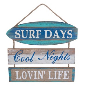 Beachcombers Surf Days Cool Nights Sign 14 x 11.5 x 0.25 Inches. - 1 of 2