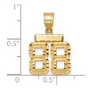 Black Bow Jewelry 14k Yellow Gold, Varsity Collection, Small D/C Pendant Number 88 - 2 of 3