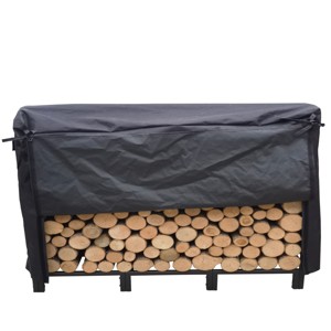Syemin Firewood Racks and Carriers 4ft Heavy Duty Logs Holder Outdoor Indoor Fireplace Metal Wood Pile Storage Stacker Organizer, Black, 49"*12"*44" - 1 of 4