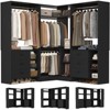 Aheaplus Set of 3 Freestanding Corner Closet System, 92'' Space-saving Closet Organizer with Drawers and Hanging Rods - 2 of 4