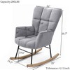 CAVINAS Teddy Fabric Glider Rocking Chair with High Backrest,Upholstered Rocking Chair,Nursery Accent Chair for Bedroom - 3 of 4