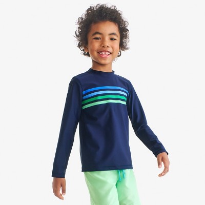 Primary Kids Tonal Banner Long Sleeve Rash Guard In Navy Multi Banner Size 6-7 — фото 2