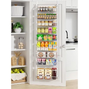 MOEPISY Over The Door Pantry Organizer, 9-Tier White Pantry Door Organizers and Storage with Adjustable Basket - 1 of 4
