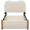 YOOCOZZ Upholstered Wood Platform Bed with Headboard - Beige - 2 of 4