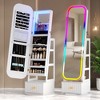 Fredees 360° Swivel Jewelry Cabinet with RGB Lights, Rotatable Full-Length Mirror with Jewelry Storage, Standing Armoire Organizer - 3 of 4