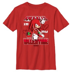 Boy's Sonic the Hedgehog Knuckles Is My Valentine T-Shirt - 1 of 4