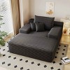 Modern Sofa Bed Lounger, Oversized Chaise with Pillows for Moviebonus Room, Foam Filled Sofa Bed with Plush Corduroy Fabric Cover-Coolbibila - 2 of 4