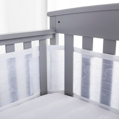 Safe & Soft Mini Crib Liners 4 Pieces for Baby Mini Crib Padding White Breathable Mini Crib Liner Pads for Portable Mini Cribs 24x 38 