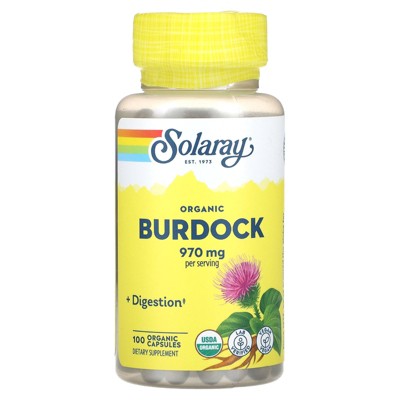 Solaray Organic Burdock, 100 Organic Capsules (485 mg per Capsule)