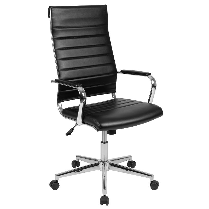 Flash Furniture High Back LeatherSoft Contemporary Ribbed Executive Swivel Office Chair, 1 of 15