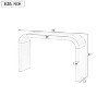 Gulches 52 in White Rectangular MDF Console Table with Sled Base Modern Minimalist Stable Frame - 4 of 4
