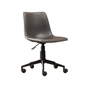 QingMoon Faux Leather Office Chair, Air Lift Computer Chair, 360° Swivel Desk Chair with 5 Casters, Retro Style for Conference and Study Room - 1 of 4