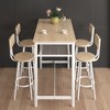 KTMBDW 5 Piece Dining Table Set,43.3" Industrial Pub Table Set, Counter Height Kitchen Table with Bar Stools Set of 5 for Small Space,Apartment - 2 of 4