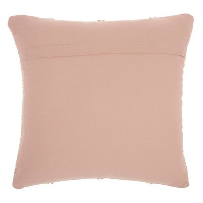 Blush Pink Diamond Lattice Cotton Polyester Throw Pillow 18" x 18"