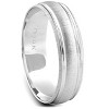 Pompeii3 Mens 14K White Gold Brushed  Comfort Fit Wedding Band - 2 of 4