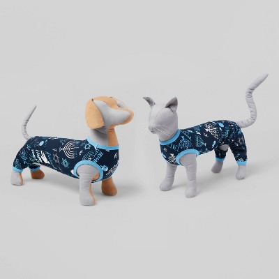 Hanukkah Matching Family Dog and Cat Pajama - Blue - XS