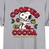 Women's - Peanuts - Snoopy Cookies and Cocoa Holiday Treats Oversized Graphic T-Shirt - 2 of 4