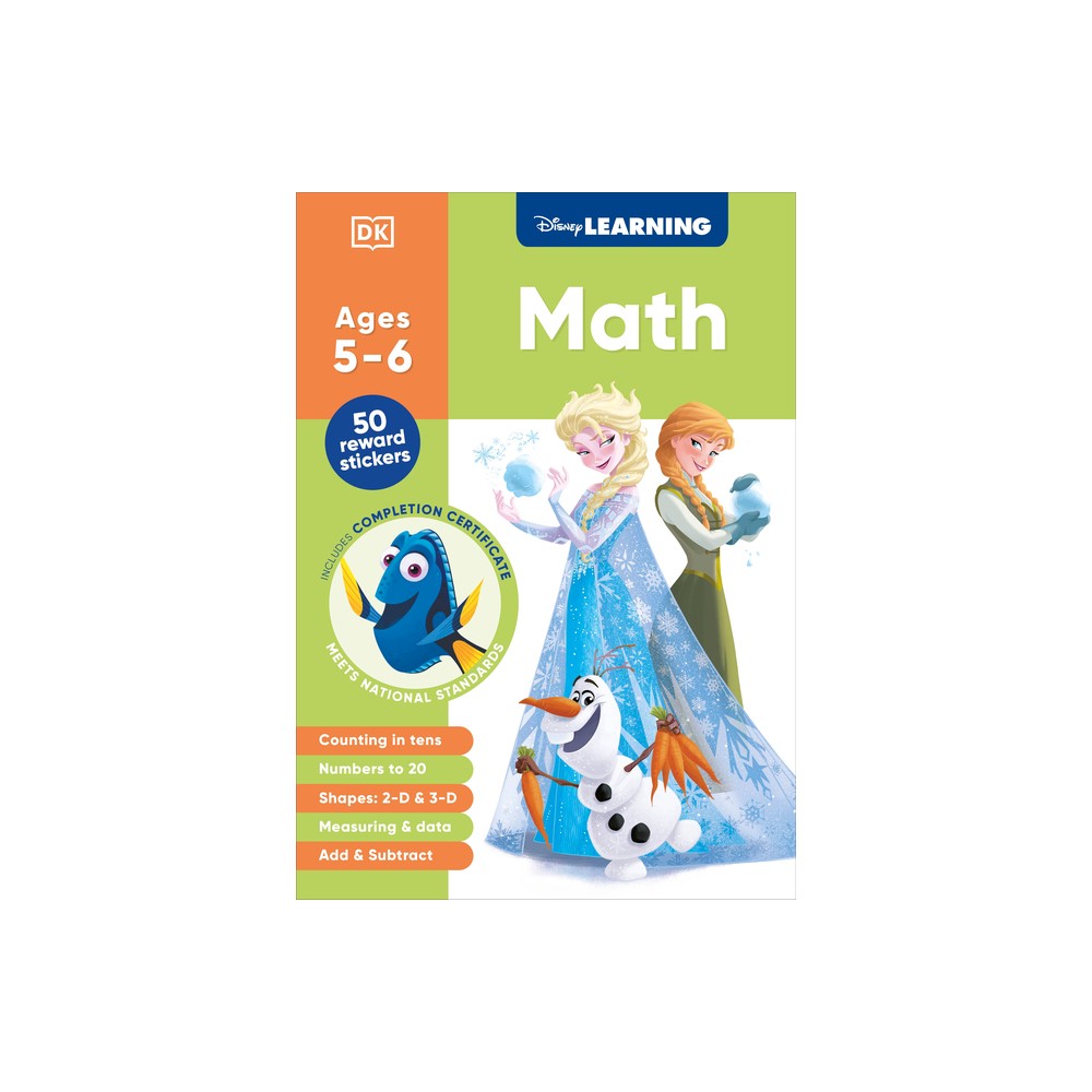 Disney Learning Math (Ages 5-6) - by DK (Paperback)