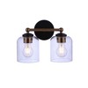 Craftmade Lighting Coppa 2 - Light Vanity in  Flat Black/Satin Brass - 2 of 4