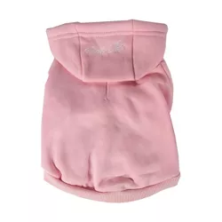 Pet Life Fashion Plush Cotton Hooded Sweater Dog and Cat Hoodie - Pink - XS