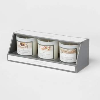 3pk Milky Glass Candle Gift Set White - Threshold™