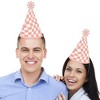 Big Dot of Happiness Pink Checkered Party - Cone Happy Birthday Party Hats for Kids and Adults - Set of 8 (Standard Size) - 2 of 4